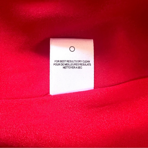 Halston Heritage Asymmetric Faille Blouson Red Asymmetric Dress Silk Size Medium - Picture 9 of 10